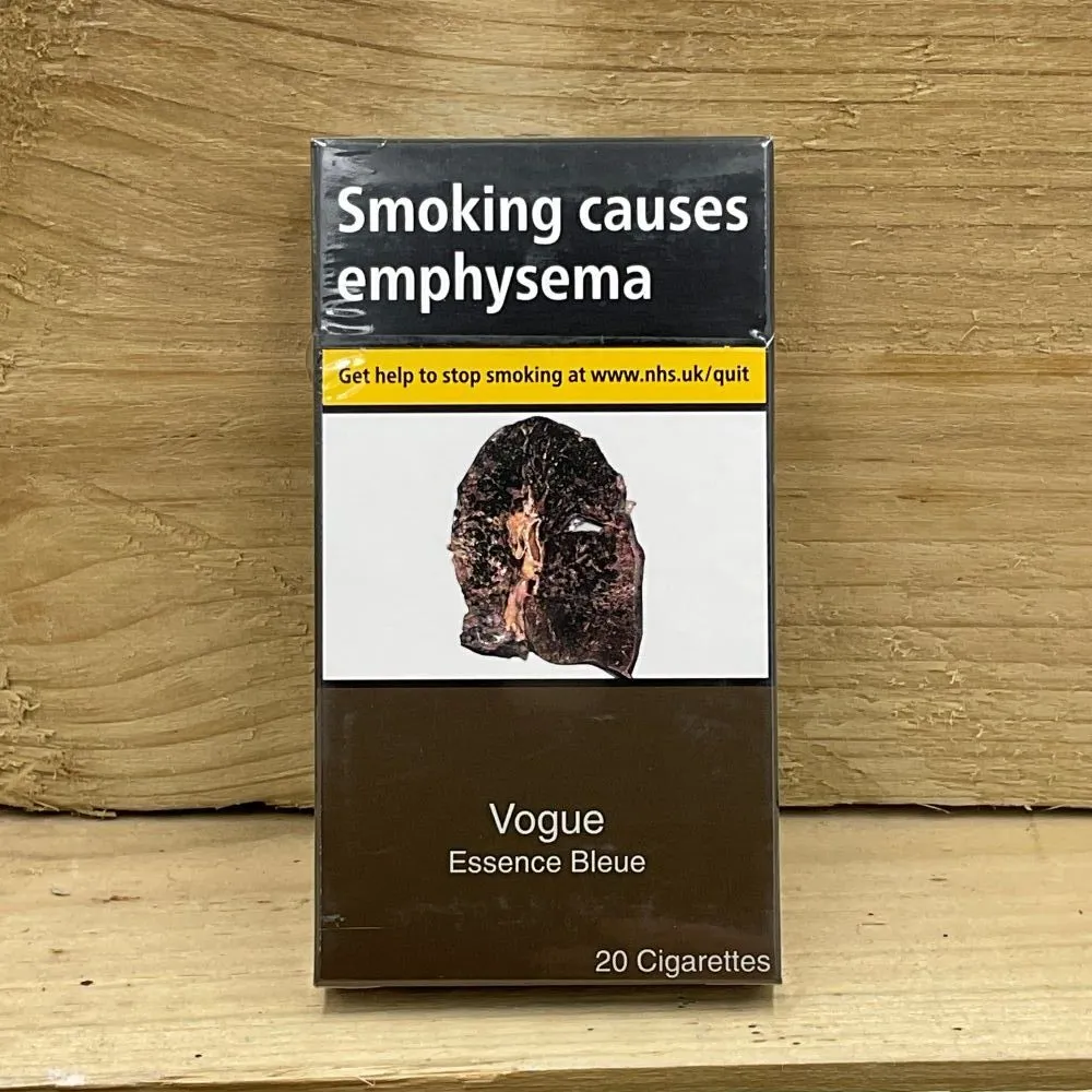 Vogue Essence Bleue Superslims 20 pack UK cigarettes plain packaging