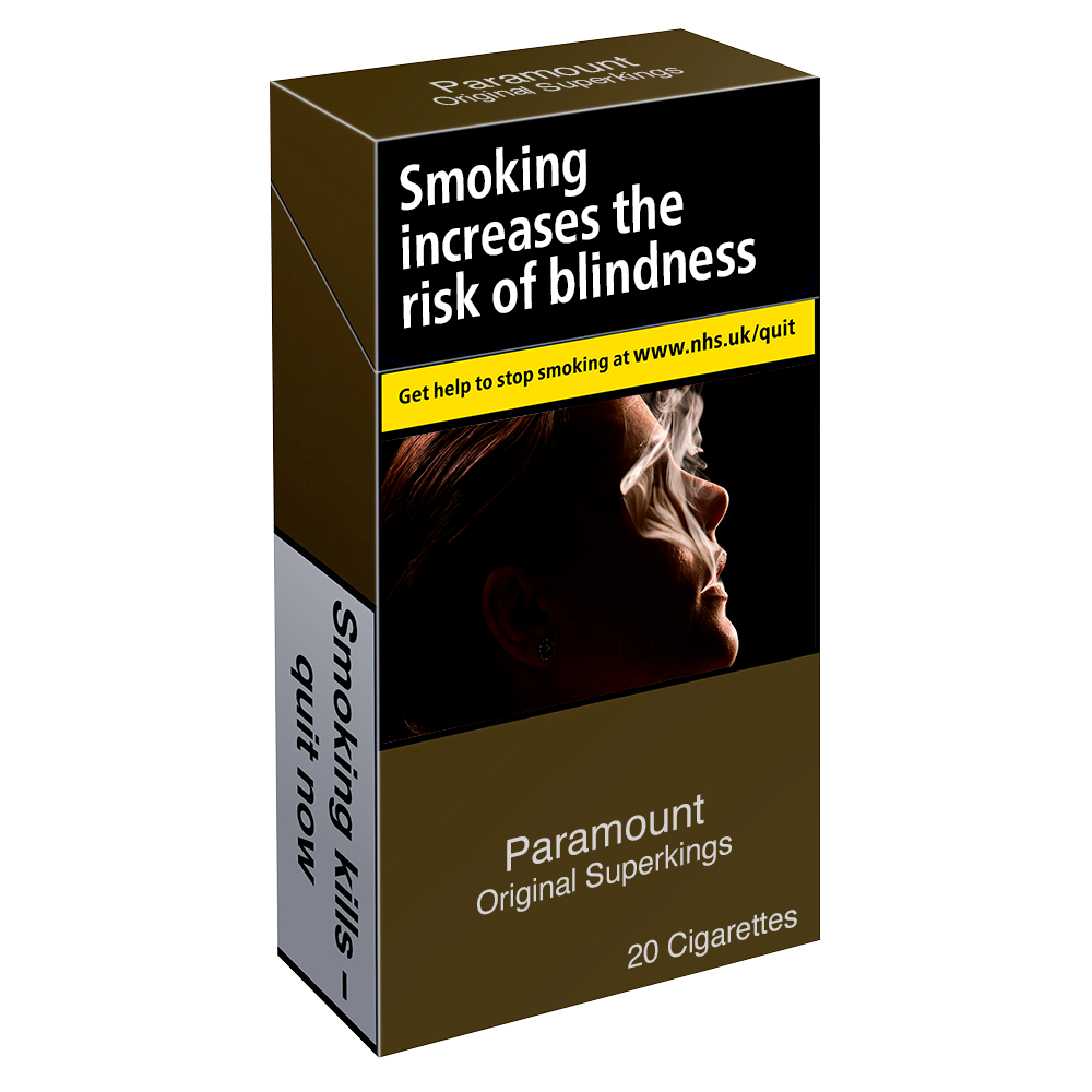 Buy Paramount Original Superkings cigarettes 20 pack online UK. Full flavour Virginia sun-cured tobacco. UK Duty Paid. Fast next day delivery available. Great value from a trusted tobacconist.